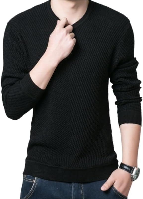 Men's Long Sleeved Sweater Korean Casual Slim Fit V-Neck Youth Sweaters