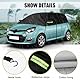 Opaltool Halbgarage Kompatibel mit Renault Twingo 1993-2024, Autogarage Softtop Halbabdeckung mit verstellbaren Haken und reflektierenden Streifen Ohrenkappen