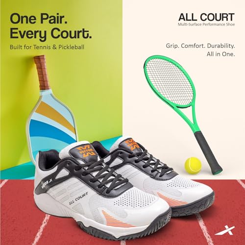Image of Vector X Unisex Tennis Badminton Court Shoes for Men, Women Boys|Knitted + TPU Fusing Upper, EVA Midsole, Rubber Sole|Lightweight Indoor Outdoor Sports Athletic Footwear Sneakers