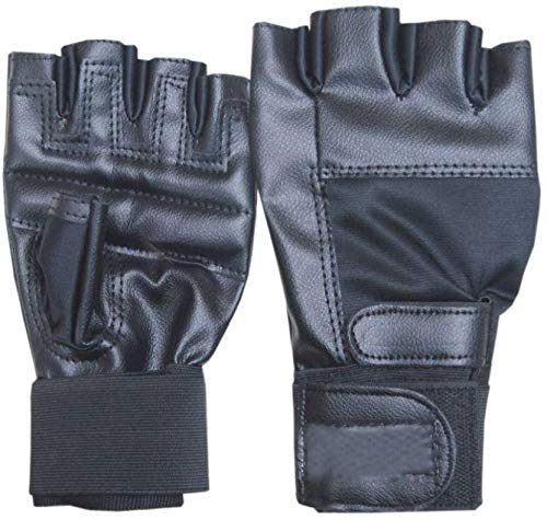 Spride Unisex Leather Gym Gloves (Black) (B07D8315H2) Amazon Price History, Amazon Price Tracker