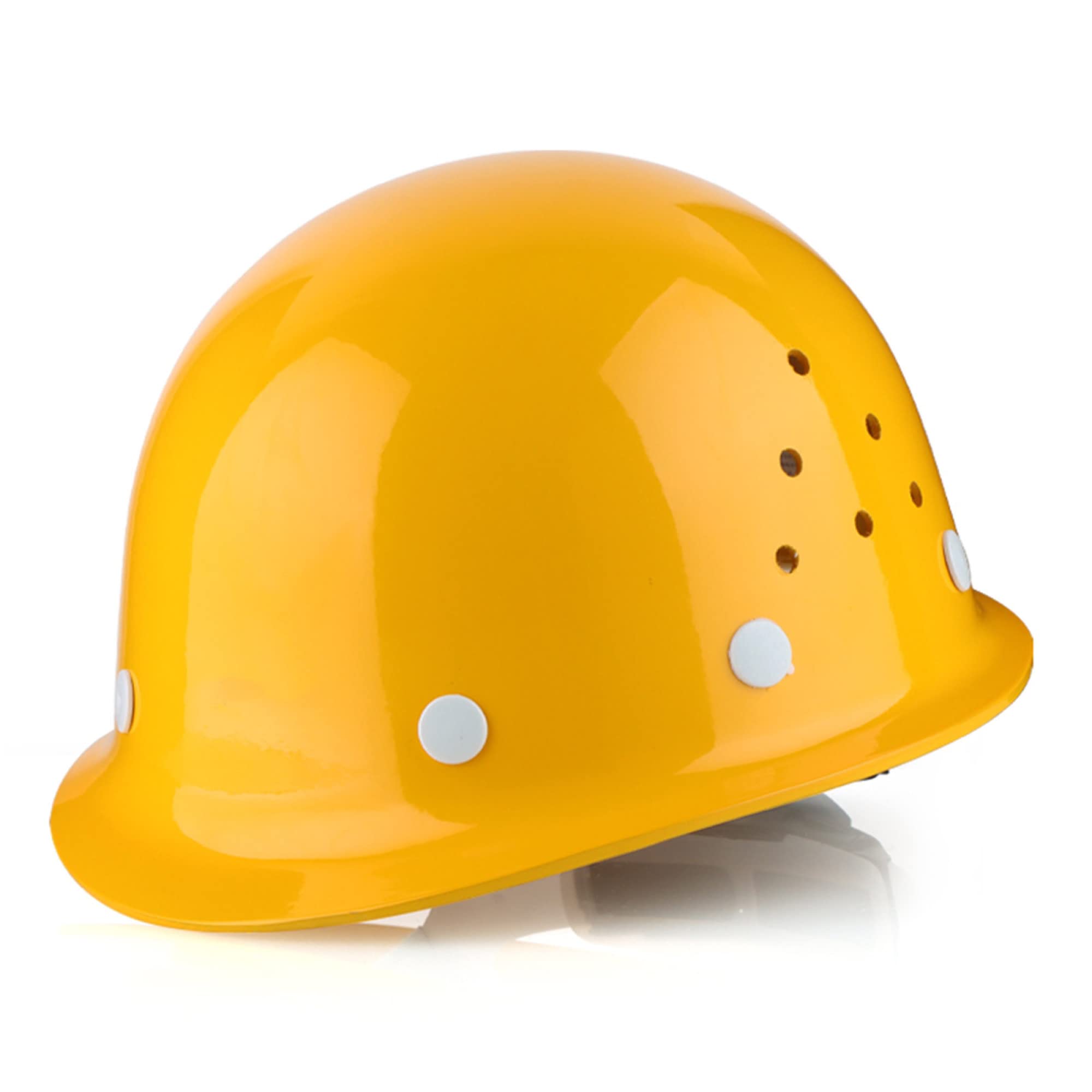 Casque de Sécurité Casque de Sécurité Avec Cliquet, 4 Points Casque de Protection de La Tête, Rembourrage de Réglage Rotatif, Frp Matériau Structure Casque/Jaune Casquette