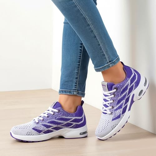 Image of Padgene Womens Sneakers Air Cushion Running Shoes Lightweight Tennis Walking Shoes Mesh Breathable Gym Work Fashion Sneakers Athletic Comfortable Casual