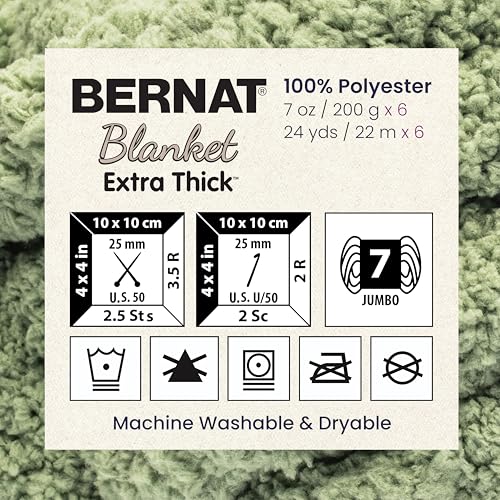 Bernat Extra Thick Lunar Purple Yarn - 6 Pack of 1200 g / 42.36 oz Total - 100% Polyester - #7 Jumbo - 144 Yards - Chunky Yarn for Hand Knitting/Crochet by Bernat - Image 8