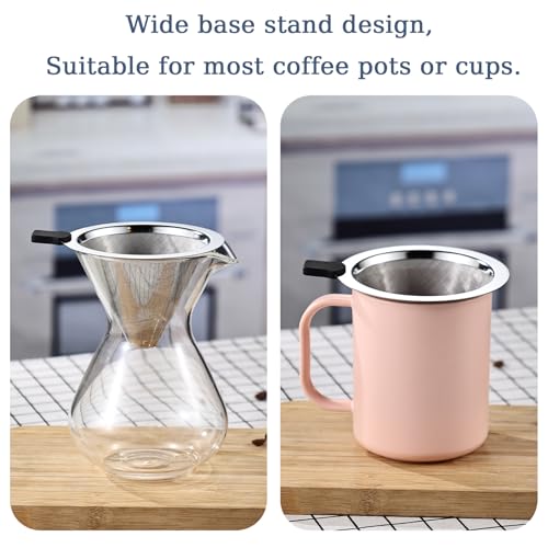 Taotaotse WDZYS Small Size Pour Over Coffee Filter Dripper, Stainless Steel Metal Cone Drip Coffee Filter, Paperless And Permanently Reusable thumb #3