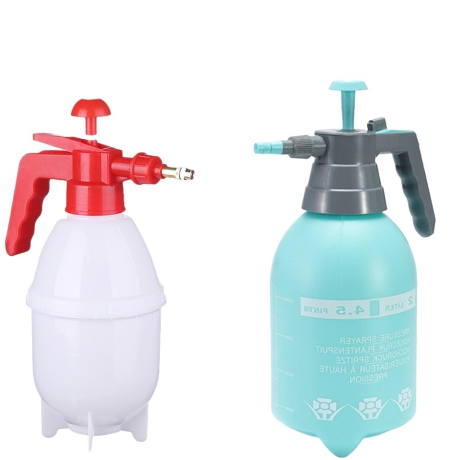DSFIHJO 2-Piece Hand Pressure Water Sprayer Trigger Air Pump Garden Spray Bottle Car Cleaning Watering Can(1.5L White-2L Blue)