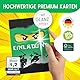 ZETTMANN® 10 Premium Einladungskarten Kindergeburtstag Junge - Karten Set mit Ninja Motiv - Einladungen Geburtstag - hochwertige Geburtstagseinladungen (Grüner Ninja)