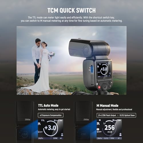 Image of NEEWER Z880-S 2.4G 76Ws TTL Camera Flash Speedlite Compatible with Sony, Compatible with Godox, Upgraded UI Adjustable Modeling Lamp TTL /M Quick Switch TCM Key 1 /8000s HSS 3000mAh 600 Full Power Flash