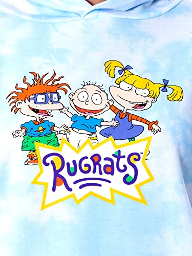 Intimo Rugrats Cartoon Tie Dye Womens' Pajama Loungewear Hooded Jogger Set Pj (Large) Blue #TOP2