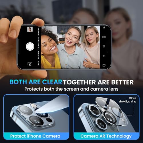 Image of Fotbor [3+3 Pack for iPhone 12 Pro Max Screen Protector with Camera Lens Protector, Tempered Glass Shatterproof Easy Installation Frame, HD Clear Full Coverage iPhone 12 Pro Max Accessories 6.7 Inch