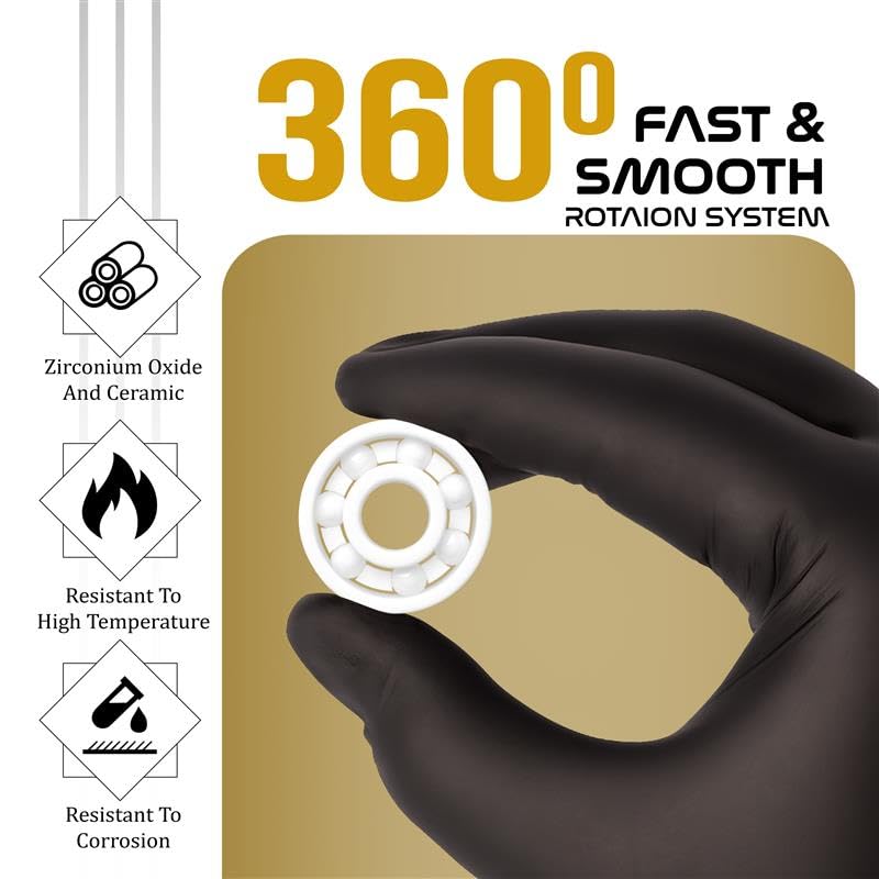 Image of JASPO UltraSpin Full Ceramic Bearing, ABEC-9 Precision 8x22x7 mm, Ultra-Smooth, High-Speed Performance, Ideal for Inline-Roller Skates-Speed Skates-Skateboards - White - 9g Lightweight (Pack Of 16pc)