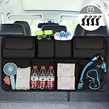 yumcute Organizador Maletero Coche, Bolsas para Maletero del Coche de Malla para Coche con 8 Bolsillos, Correa Ajustable y 3 Cinta de Fijación, Adecuado para SUV, MVP