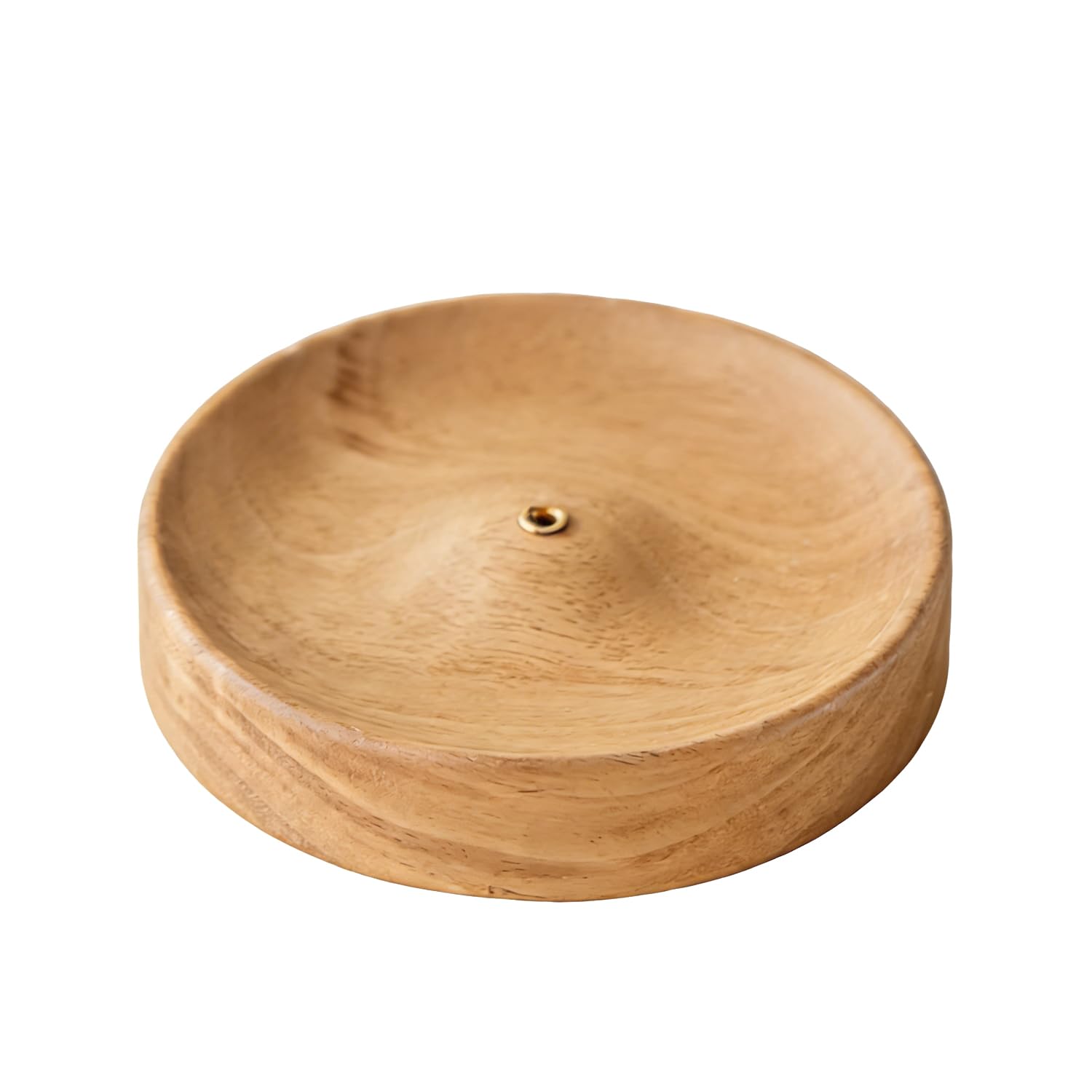 Arfuka Grain Round Solid Wood Incense Holder Incense Burner Stick Holder With Ash Catcher, Perfect For Home Décor, Meditation, Yoga - Natural Wood Aromatherapy Accessory For Living Room
