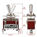 Baomain 1-Pack Toggle Switch RT1021, ON-Off SPST 2-Pin 15A/250V AC 20A/125V AC,12mm mounting Hole,Screw Terminal,for Household Appliances,Electronic Industrial Equipment