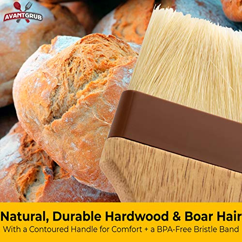 image for Avant Grub Restaurant-Grade Boar Hair Pastry and Basting Brush Set of 