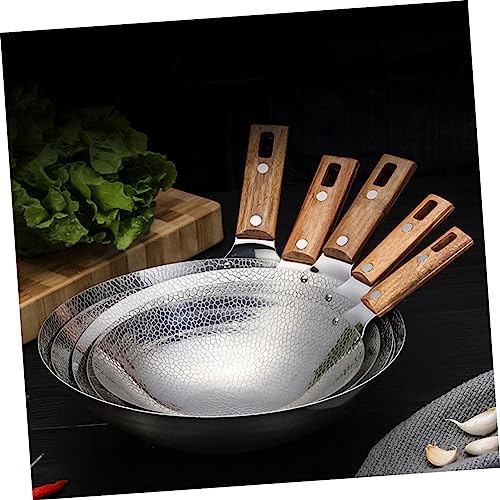 DECHOUS Non Stick Frying Pan Heavy Duty Wok for Electric Stove Top Stovetop Stir-fry Pot Ergonomic Wooden Handle Cookware Accessories