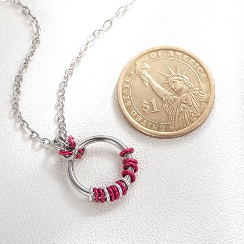 callie Personalized Morse Code Necklace - Custom Message Text on Anodized Circle Collars, Stainless Steel Morris Code Necklace, Birthday Anniversary Jewelry Gifts for Women3