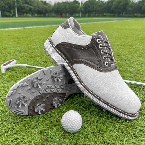 Image of THESTRON Men Golf Shoes Waterproof Professional Golf Footwears Spikes Spikeless Golf Walking Sneakers Turf Sports Golf Training Sneakers for Men