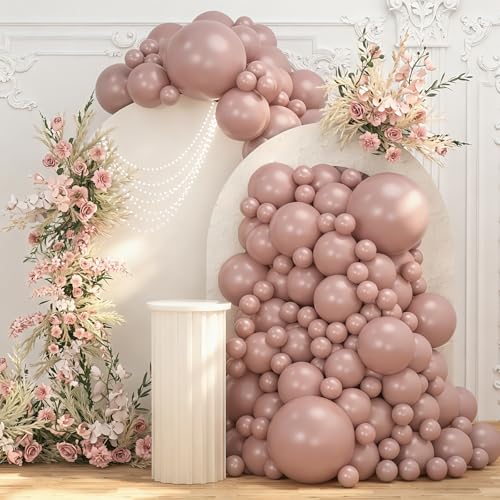 Image of 108Pcs Double Stuffed Dusty Pink Balloon Garland Arch Kit