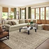 Machine Washable Rugs for Living Room: 8x10 Area Rugs for Bedroom Vintage Stain Resistant Non Slip Low Pile Lightweight Boho Carpet for Kitchen Dining Room Farmhouse Kids Room Nursery