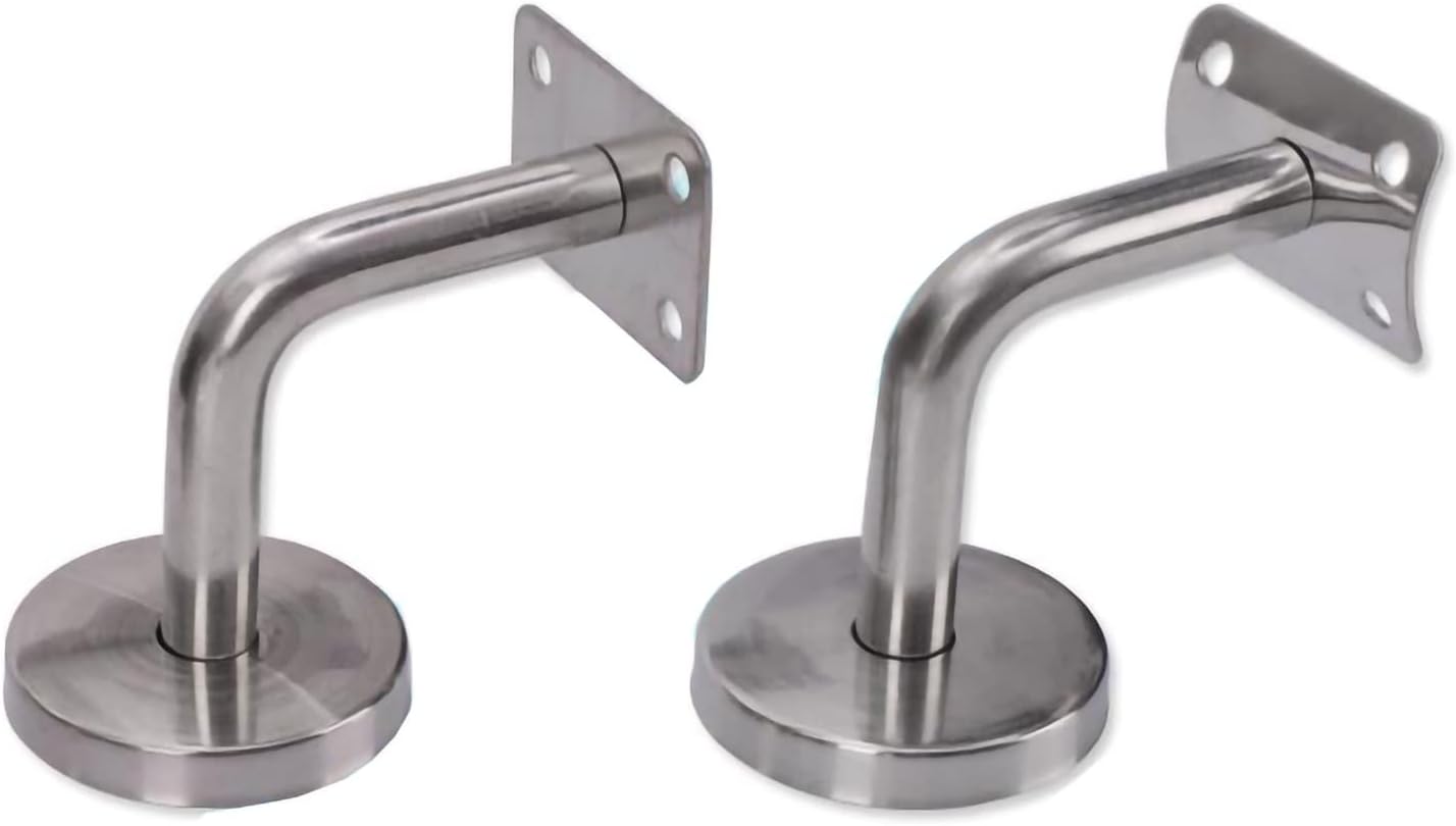 Stainless Steel Stair Handrail Bracket, Stair Handrail Connecting Pieces, Silver Stainless Steel Wall Mount, for Stairs Handrails, Guardrails, Railing (Color : Style B)