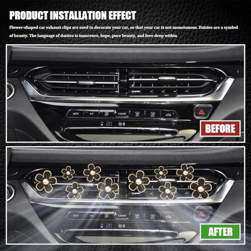 Image of 8PCS Daisy Flower Air Vent Clip Accessories, Air Conditioning Outlet Clip, Car Air Freshener Dashboard Accessories Charm, Auto Decorations Interior Universal Car Fresheners for Women