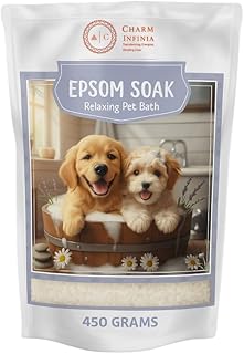 Charm Infinia Epsom Salt Soak for Dogs &amp; Cats - Relaxing Pet Bath for Sore Paws, Itchy Skin &amp; Tired Muscles - Unscented, P...