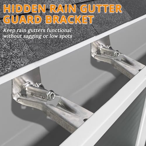 5 Inch Roofing Gutter Hangers, Quick Screw Hidden Gutter Support Brackets for Repairing Sagging 5 Inch K-Type Aluminum Gutters, Gutter Clips Comes with 1/4”Hex Drill Bit, 10 Pack - Thumbnail 6