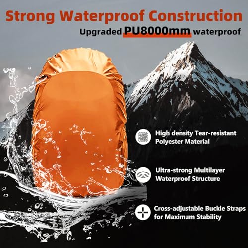 image for Frelaxy Waterproof Backpack Rain Cover, 8000mm Waterproof Level, Upgra
