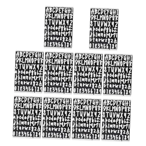 KOCKSHION 10枚 製防水ビニールデカール 自己粘着アルファベット数字ステッカー 多目的ラベルシール 白文字 メールボックスや手帳装飾に