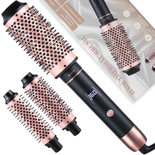 NONK 3-in-1 Interchangeable Curling Iron & Thermal Brush Set, 1.25鈥 1.5鈥 1.75鈥 Large Barre - image 1