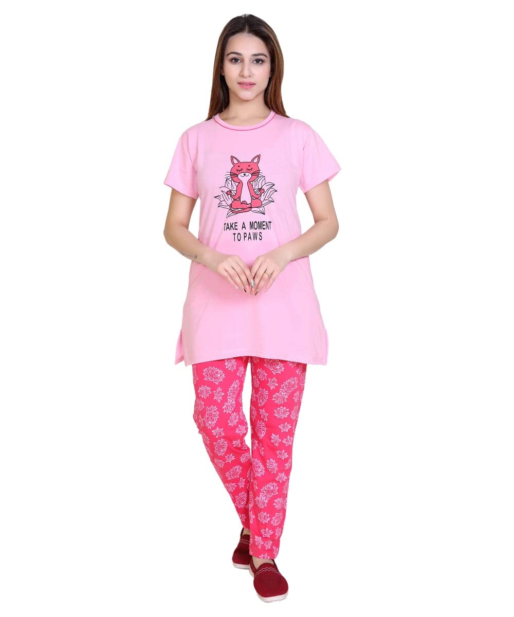 Women Cotton Printed Night Suit-image-6