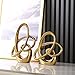 Modern Gold Knots Decor Ceramic Statue - Abstract Home Accent & Tabletop Figurine for Living Room, Bedroom, Bathroom, Office, Shelf, Mantel - Wedding, Coffee Table, Dining Room Centerpiece Decoration