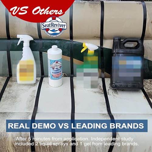 mildew stain remover for boat seats vinyl amp plastic  fast-acting gel formula that sticks longer  no scrub needed  32oz