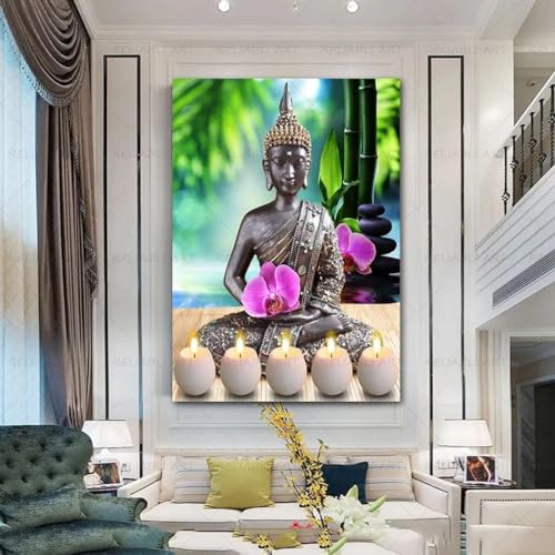 Toile Bouddha dsdsgog pour habiller un grand mur vide de salon avec un art minimaliste
