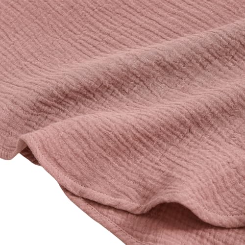 Image of Amazhiyu Women's Cotton Gauze Summer Midi Wrap Dress