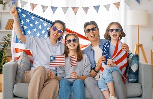 3 Pcs Classic Rectangular Patriotic Sunglasses - Red, White, Blue USA Flag Sunglasses for Men Women - Independence Day, Memorial Day, Birthday Accessories3