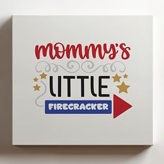 (12x12x1.25 In) Gallery Wrapped Canvas Wall Art Print of Little Firecracker - 100% Cotton, Ready to Hang, High-Definition Giclée Printing, Fade-Resistant, Modern Home & | ANDUNCA0c53114WH