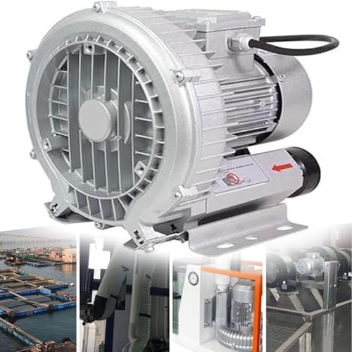 High-Pressure Vortex Ring Blower, 120W-1100W Regenerative Blower, Low Noise, High Air Volume, Gas Ring Turbine for Efficient Air Blowing & Suction in Sewage Aeration & Aquariums