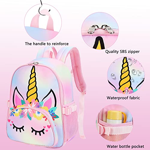 Btoop Kids Backpack Girls School Backpack Preschool Kindergarten Unicorn Toddler Bookbag With Chest Clip (Tie Dye Headband) #TOP4