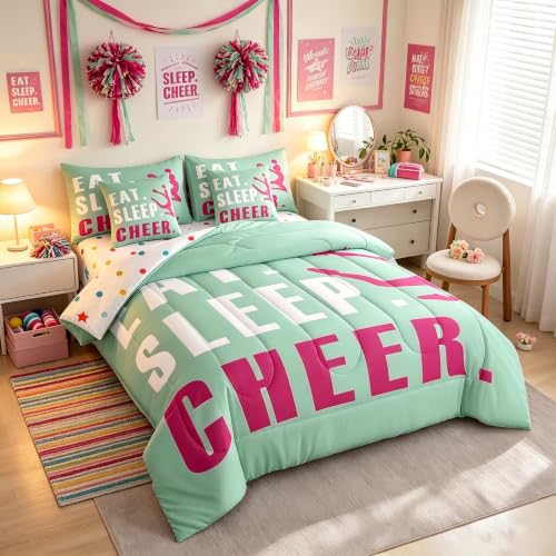 Image of Feelyou Cheer Comforter Set King Size 7 Piece for Kids Teens