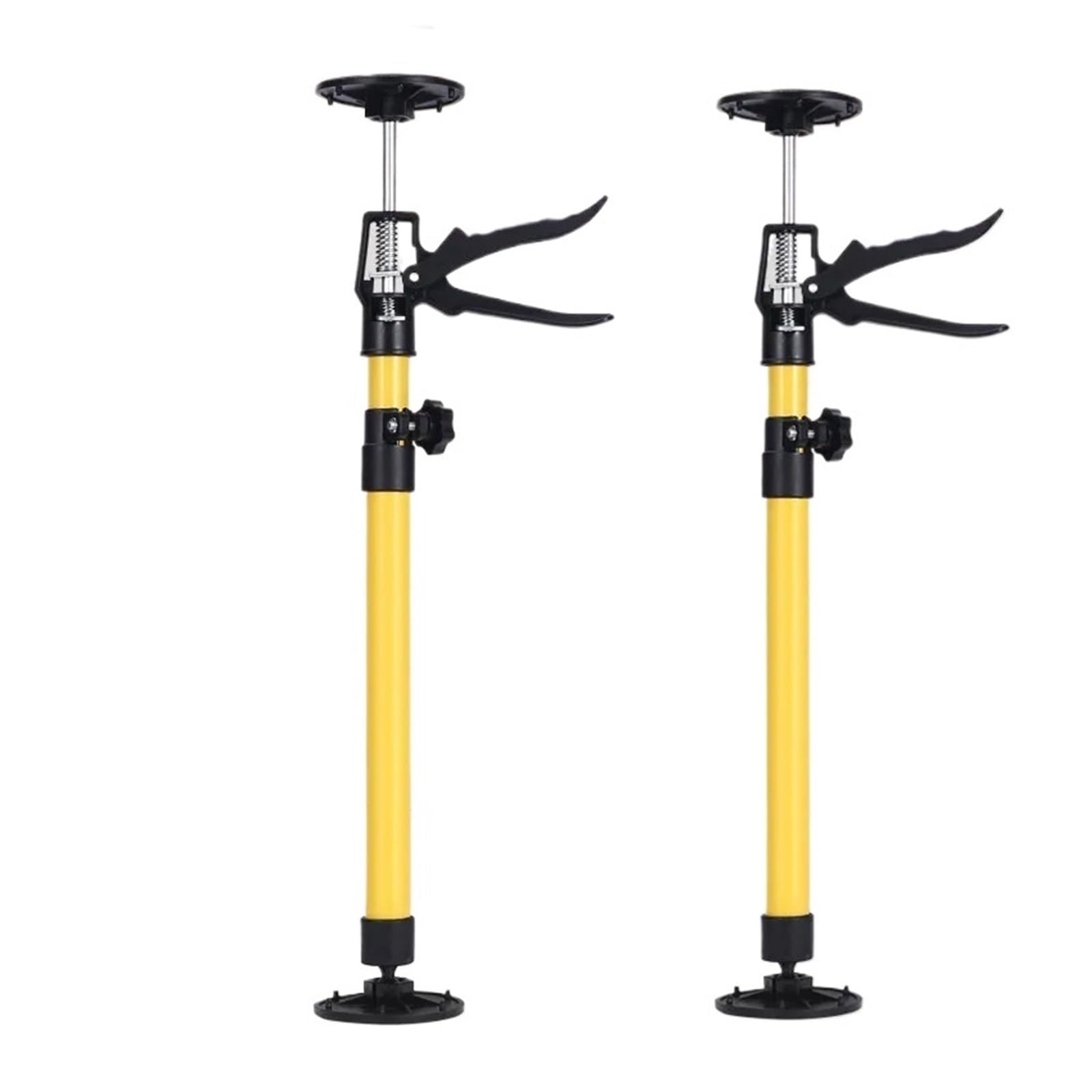 Giyxhu Yellow 2 Pcs Labor-Saving Telescopic Steel Support Rod Cabinet Jacks Wall Pole Construction Tool Non-Slip Hand Lifting Jack For Cabinet(,Medium 50-115Cm)