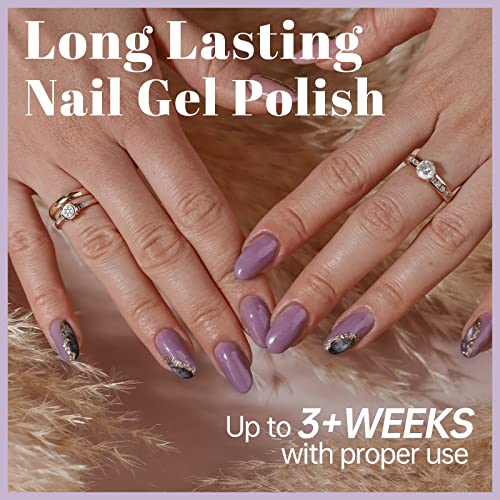 UV Nagellack Gel Nagelgel Set 8pcs Gellack Violett Glitter Shellac Gellack mit Base Coat & Top Coat für Nail Art Salon… – Bild 7