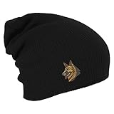 Longbeanie Mütze Fan-O-Menal Textilien Longbeanie Slouch-Beanie Wintermütze Kopf Schäferhund 54102 Farbe schwarz