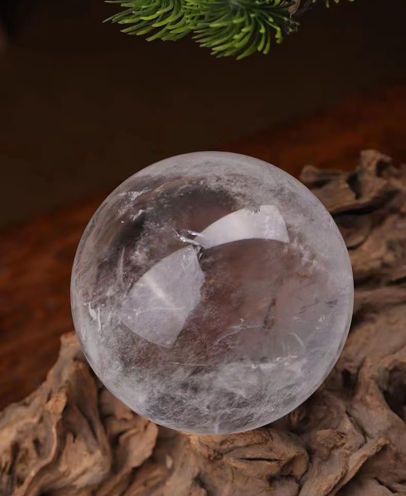 White Crystal Ball Crystal Sphere Crystal Ball with Stand for Lucky Wealth Protect The House Home Decor Feng Shui Ornament,40mm