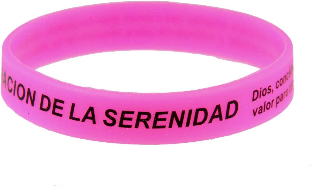 8120003 Set of 3 ORACION DE LA SERENIDAD Serenity Prayer Silicone Bracelet Spanish