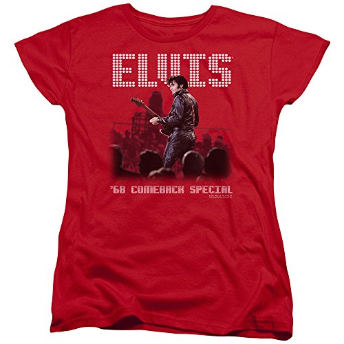 Elvis Presley King Of Rock Musical Icon 1968 Return Of The King Women's T-Shirt Red #TOP12