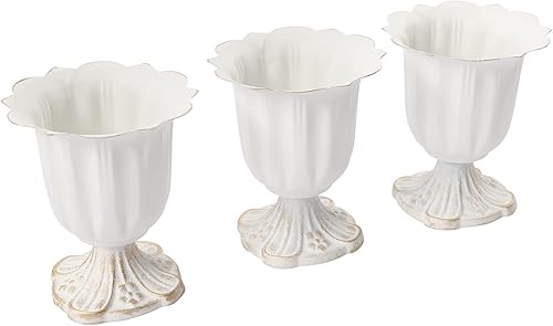 Miniatura 6 de KIOPOWQ Florero con arreglo de flores 10 piezas de metal platino base de hierro fundido macetas centros de mesa decoración para bodas fiestas