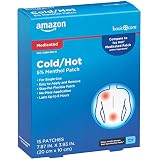 Amazon Basic Care Maximum Strength Pain Relieving Medicated Cold Hot 5% Menthol Patch for Muscle and Joint Pain Relief, 7.87' x 3.93', 15-Count Box (Previously HealthWise)
