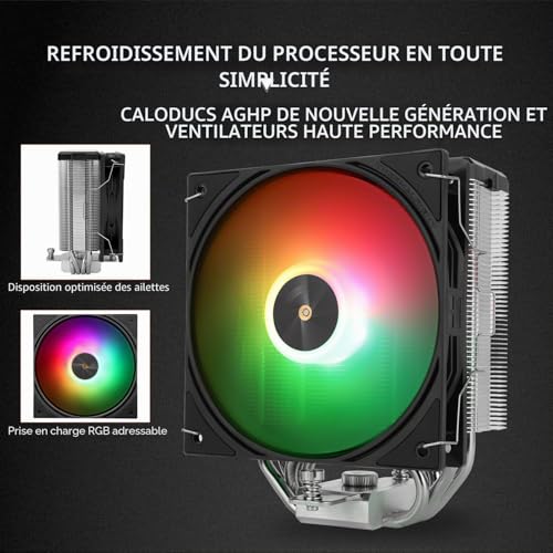 Refroidisseur CPU Thermalright Assassin X 120R avec écran numérique noir pour socket Intel LGA1851