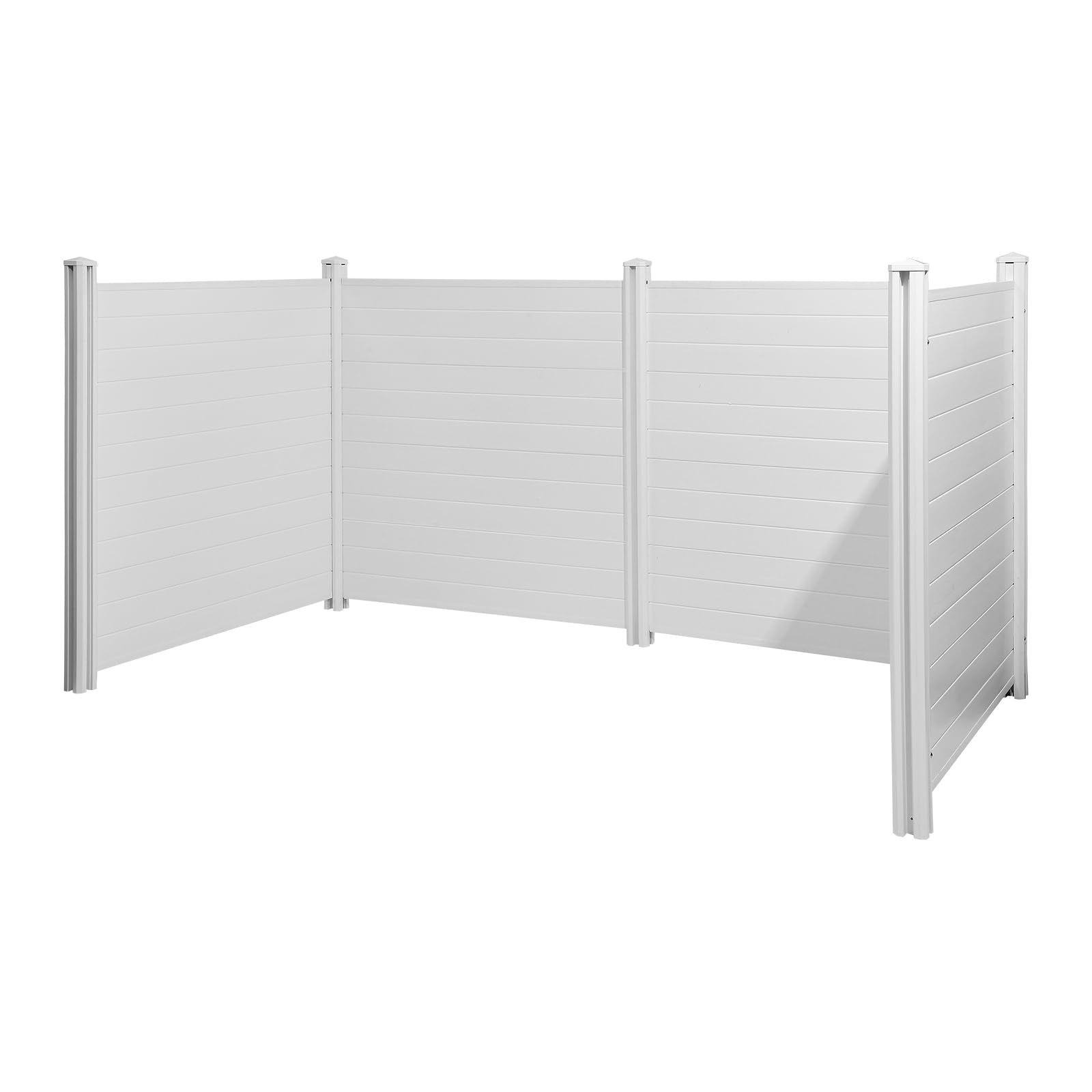 VEVOR Panel de Protección Exterior 127x127 cm Kit de Valla de Jardín Horizontal 4 Paneles de Privacidad con Estacas de Metal, Accesorios para Suelos Blandos, Aire Acondicionado Oculto, Botes de Basura